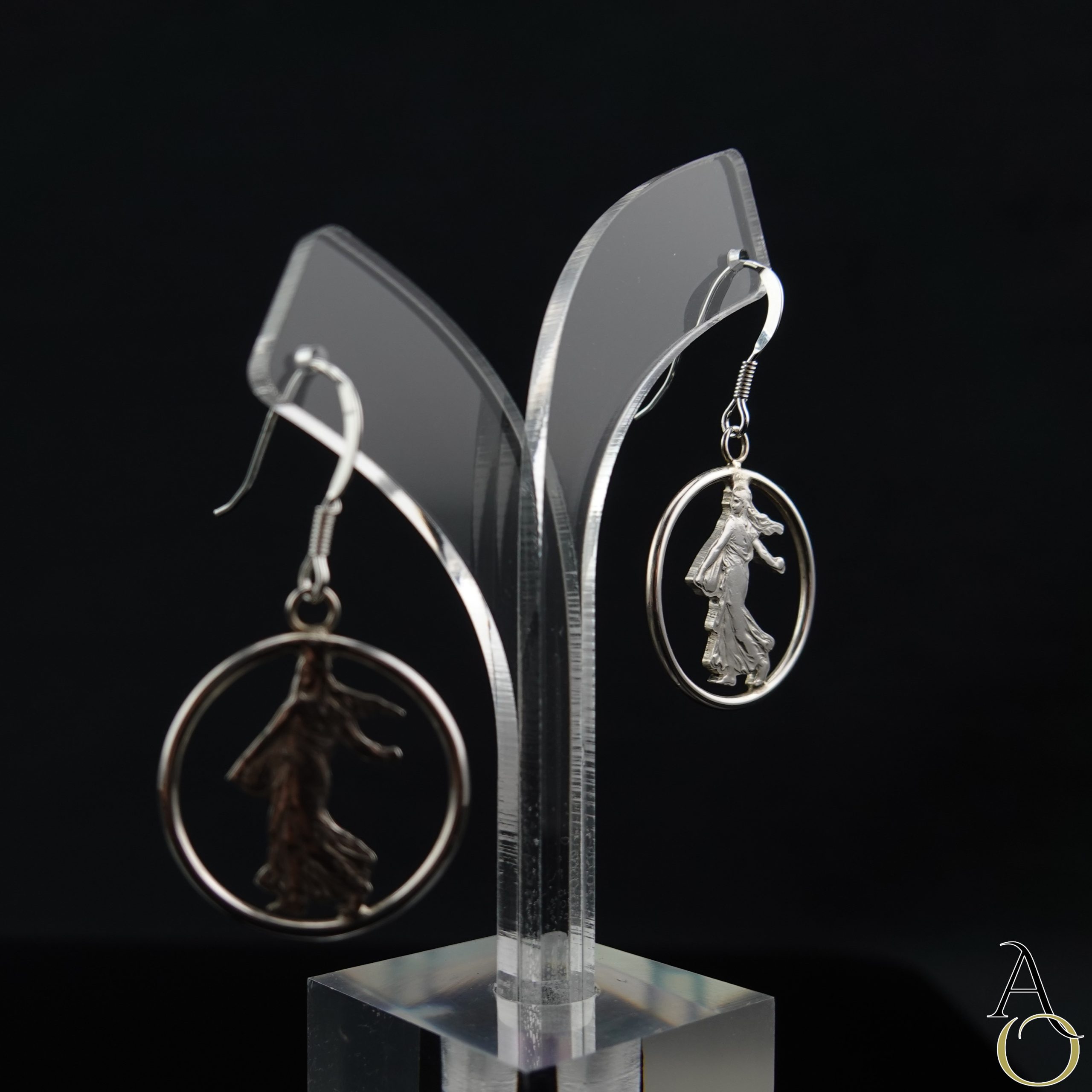 Boucles d'oreilles créoles Semeuse Argent – Image 3